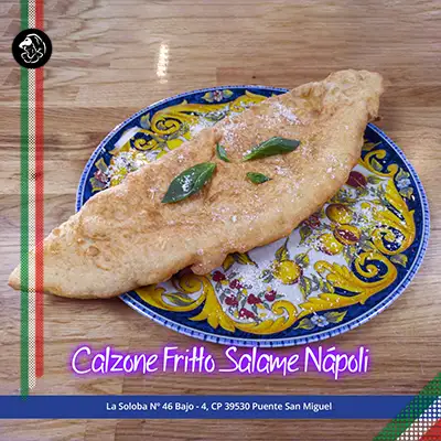 Calzone y Focaccia - Pizzería Bella Parténope - Puente San Miguel, Cantabria 5 Calzone Fritto Salame Napoli-Bella-Partenope