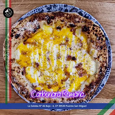 Pizza Carbonara Romana-Bella-Partenope-Cantabria