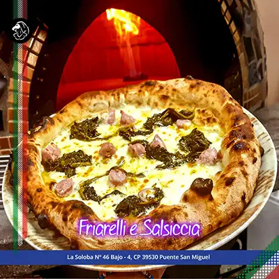 Pizza Friarelli e Salsiccia-Bella-Partenope-Cantabria