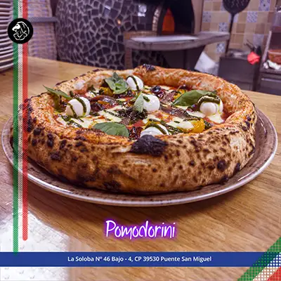 Pizzas Bella Parténope– Pizzería Bella Parténope – Puente San Miguel , Cantabria 1 Pizza Pomodorini-Bella-Partenope-Cantabria