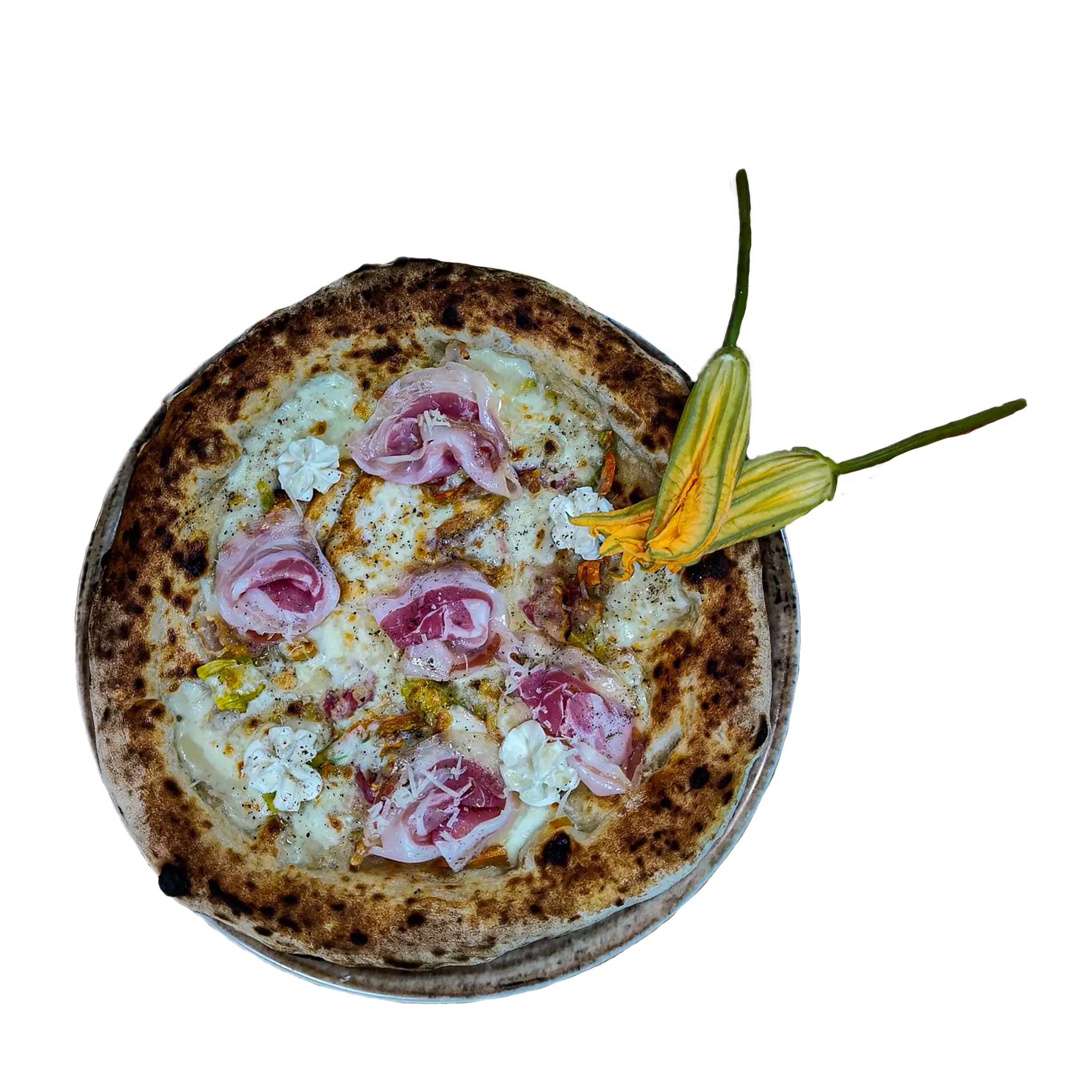 pizza fiore di zucca - Pizzeria Bella Partenope - puente san miguel